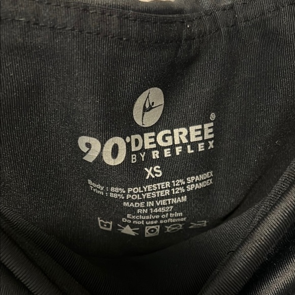 90 Degree by Reflex Black Leggings Shiny Full Length - Picture 2 of 6